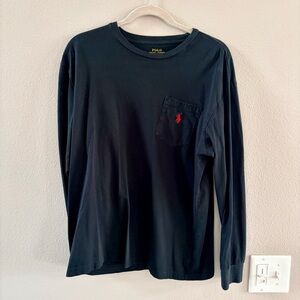 Men’s Medium Polo by Ralph Lauren Black Long-Sleeve Crewneck